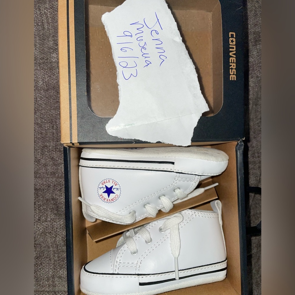 Infant white converse